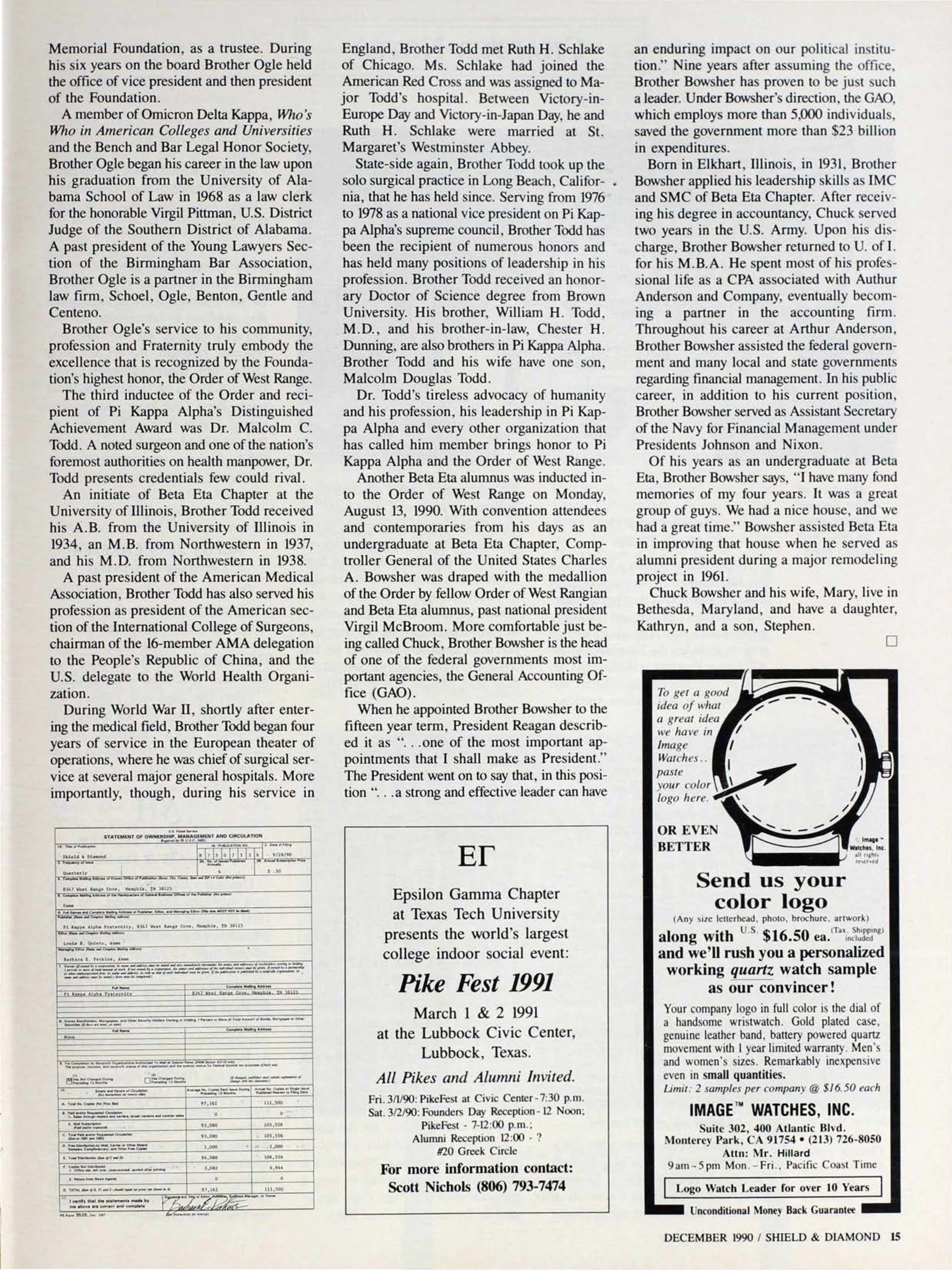 Epsilon Gamma Advertisement, December 1990